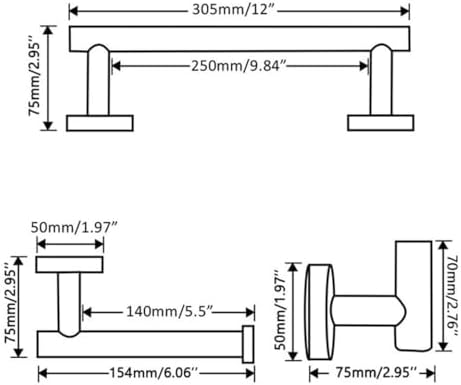 Stainless Steel Bathroom Hardware Set by Wangkensu