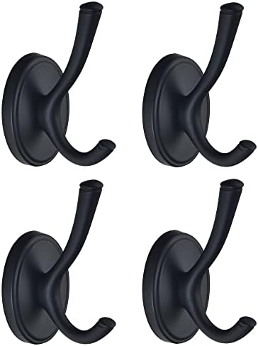 Black Coat Hooks 4-Pack Metal Towel Robe Hook for Walls