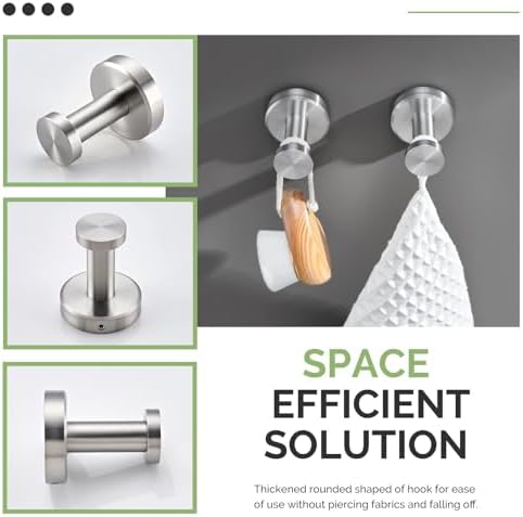 Angle Simple 2-Pack Stainless Steel Bathroom Towel Hook