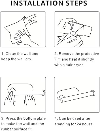 Tidy Bathroom Set - Black Self-Adhesive Towel Bar Holder