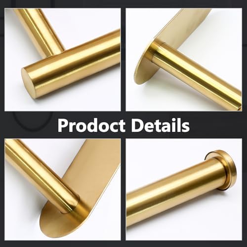 Stainless Steel Self-Adhesive Toilet Paper Holder Durable and Stylish Round Design Gold