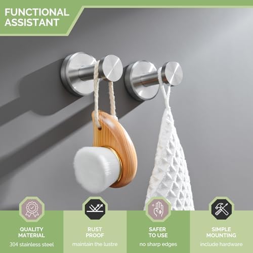 Angle Simple 2-Pack Stainless Steel Bathroom Towel Hook
