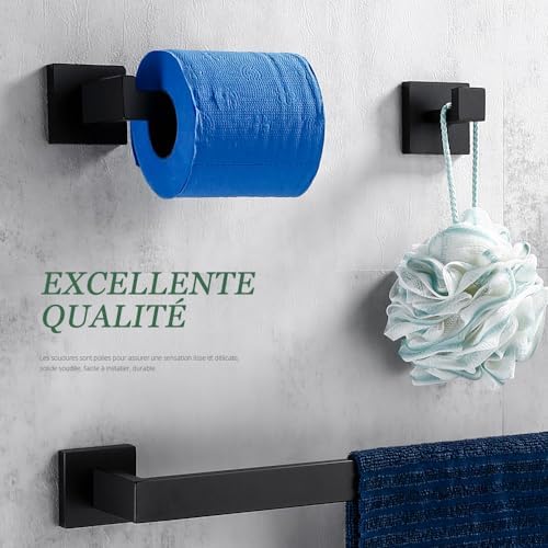 IsolaY Matte Black Bath Accessories Set Perfect for Delayed Orders