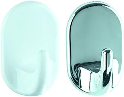 3 White Plastic Oval Hooks Set of 3 Easy to Install