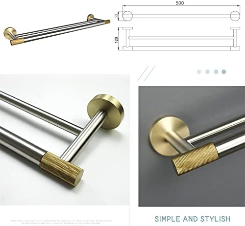 Double Towel Bar Stainless Steel Gold Wall-Mounted