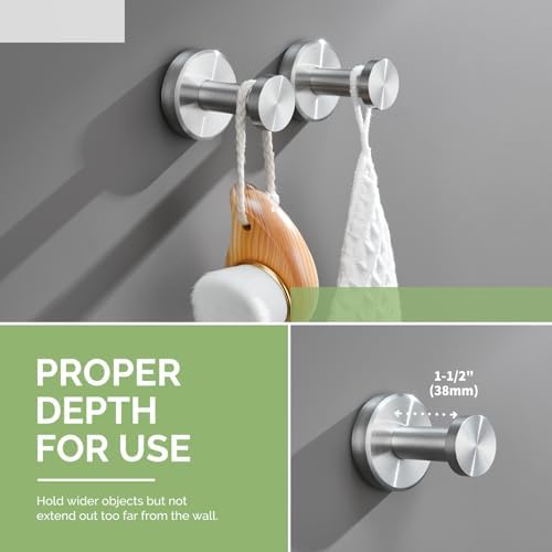 Angle Simple 2-Pack Stainless Steel Bathroom Towel Hook