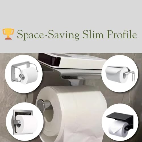 3-Piece Stainless Steel Toilet Paper Holder Set Durable Space-Saving