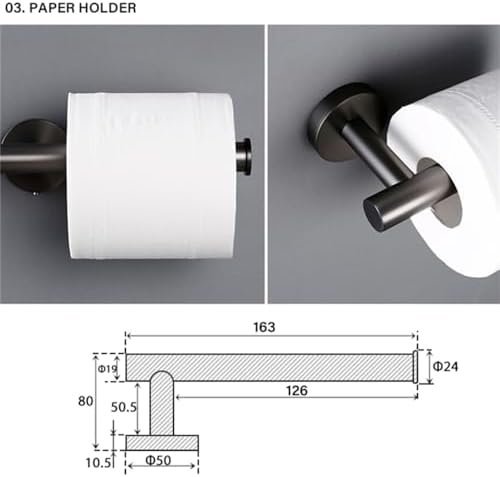 WangKensu Black Gold Polished Stainless Steel Towel Holder