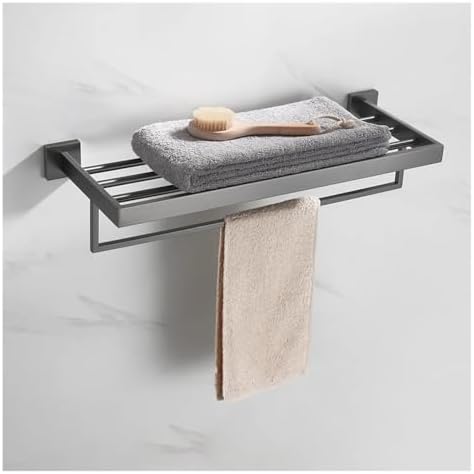 Wangensu Brushed Grey Bathroom Towel Holder Set 50cm each 2 bars