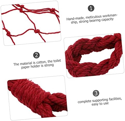 HOMSFOU 2-Piece Cotton Rope Toilet Paper Holder