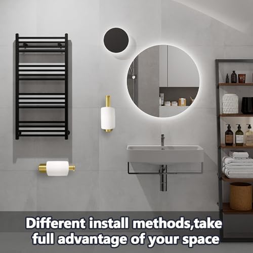 Stainless Steel Self-Adhesive Toilet Paper Holder Durable and Stylish Round Design Gold