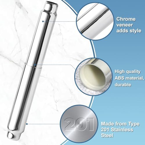 EXEXIUOStainless Steel Spring-Loaded Toilet Paper Holder Durable Compact