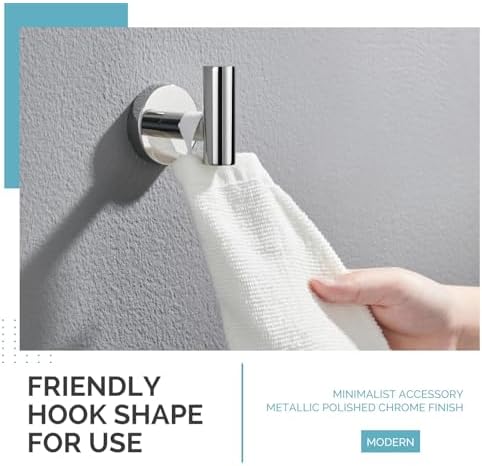 Bathroom Towel Hook Modern Design Easy to Hang Sleek Durable