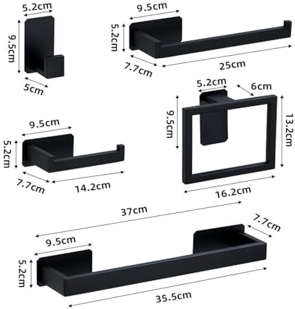 IsolaY No Drilling 304 Stainless Steel Towel Bar Black Gold Silver