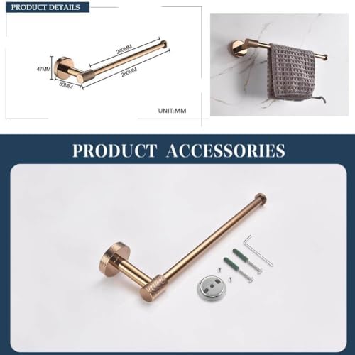 Rose Gold Wall-Mounted Towel Bar for Bathroom