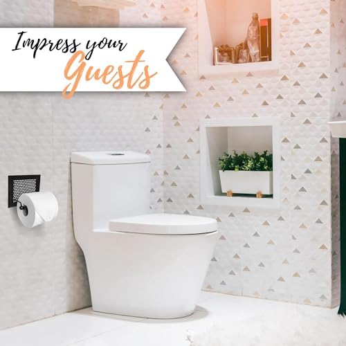 Modern Farmhouse Toilet Paper Holder Wall-Mounted Rustic Black Decor