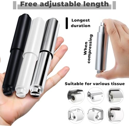 Ouligay 3-Piece Rust-Proof Toilet Paper Roll Holder Black White Silver