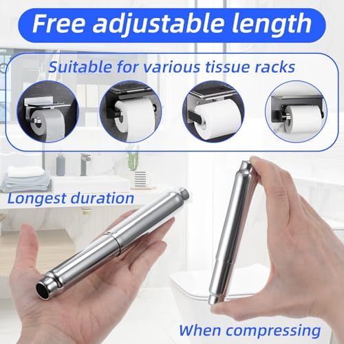 Stainless Steel Toilet Roll Holder Spring Roller Replacement Durable Sleek