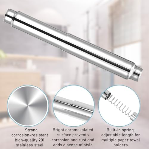 Universal Toilet Paper Holder Spring Rod Replacement Stainless Steel Easy Install