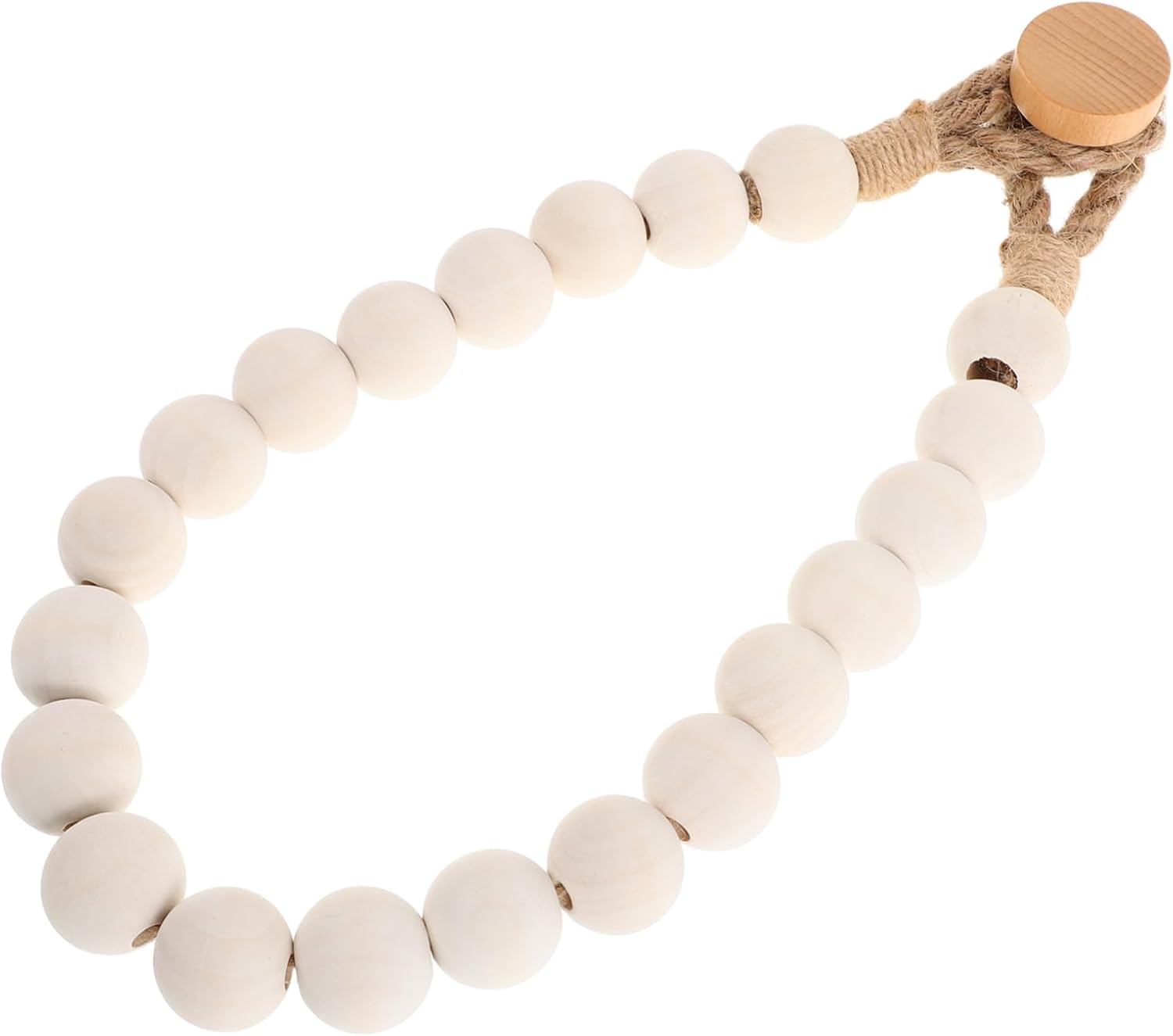 Rope Wood Bead Holder - Nautical Bathroom Decor Paper Towel Holder Stand