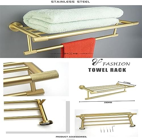 Stainless Steel Towel Bar Set Brushed Gold Finish
