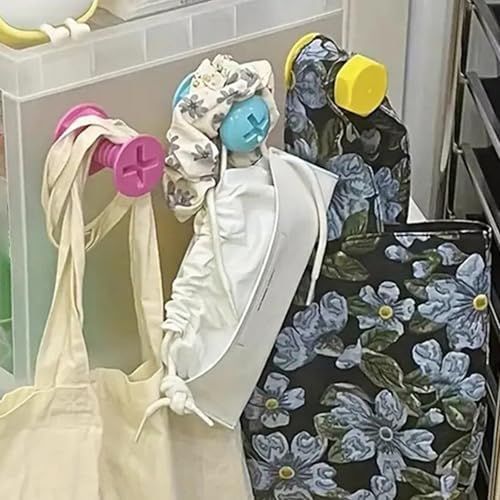 3-Piece Screw-Shaped Adhesive Wall Hooks for Home Use