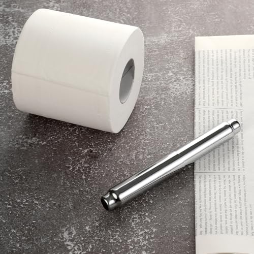 EXEXIUOStainless Steel Spring-Loaded Toilet Paper Holder Durable Compact