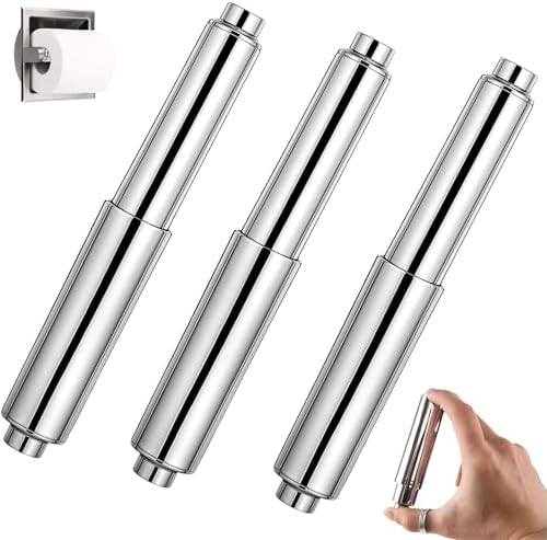 3-Piece Stainless Steel Toilet Paper Holder Set Durable Space-Saving