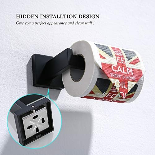 TURS Black Stainless Steel Wall Mount Toilet Paper Holder Modern Design Rust-Resistant