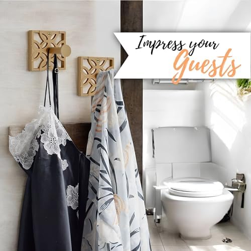 Two Gold Hooks Bathroom Towel Robe Hook Wall Mounted - Rustproof Durable Design