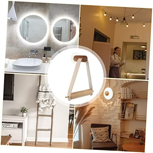 HOMSFOU Modern White Toilet Paper Holder Wall-Mounted Bathroom Organizer Stand