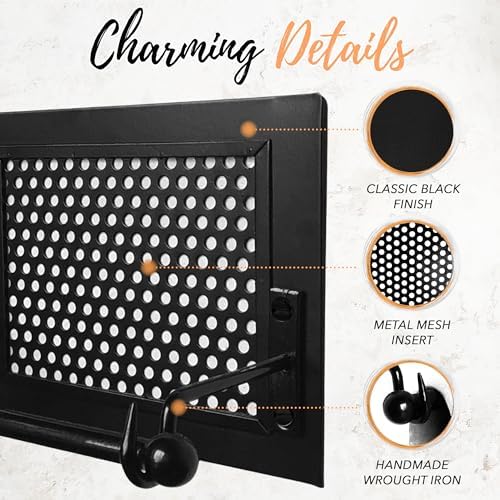 Modern Farmhouse Toilet Paper Holder Wall-Mounted Rustic Black Decor
