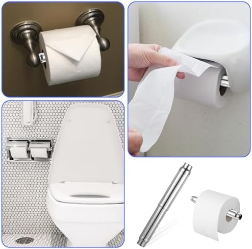 Stainless Steel Toilet Roll Holder Spring Roller Replacement Durable Sleek