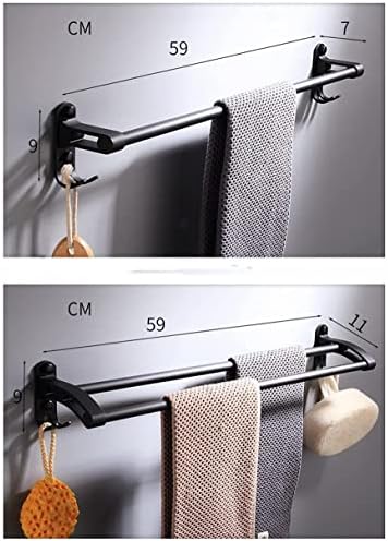 BOCbco Black Double Bath Towel Rail