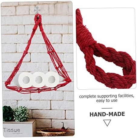 HOMSFOU 2-Piece Cotton Rope Toilet Paper Holder