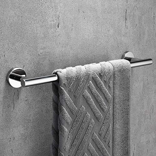 Wall-Mounted Towel Bar Rack Round Polished Stainless Steel