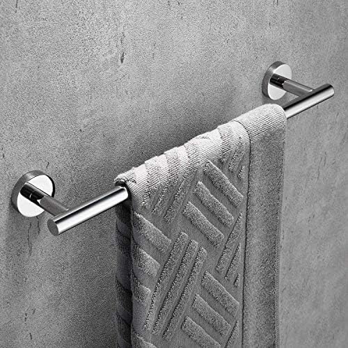 Wall-Mounted Towel Bar Rack Round Polished Stainless Steel